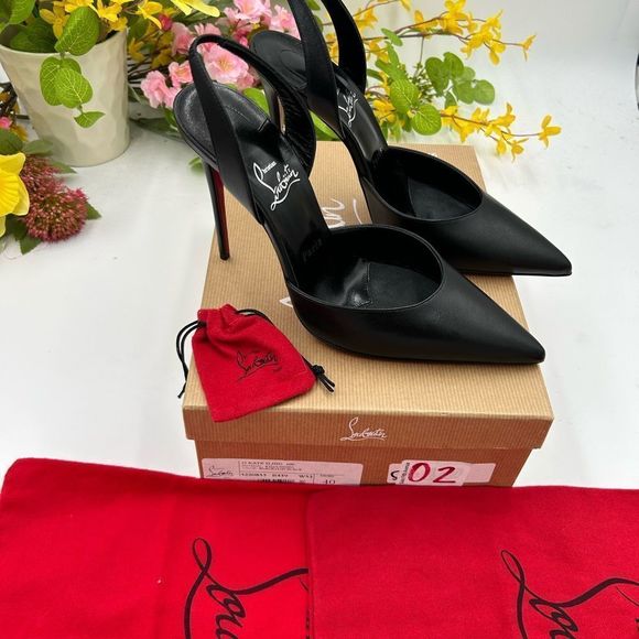 Christian Louboutin Shoes - Women’s Christian Louboutin, Kate, sling 100 leather heels size 40 made in Italy
